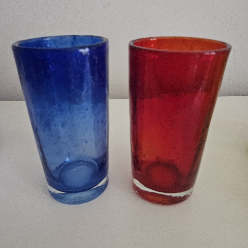 Multicolor Handblown Bubble Glasses | Set of 6 - Picture 3 of 9